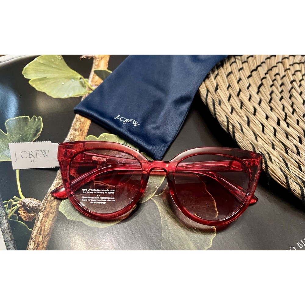 J Crew‎ pink cat eye sunglasses With 100% UV Protection. Comes Cloth Pouch - Picture 13 of 13